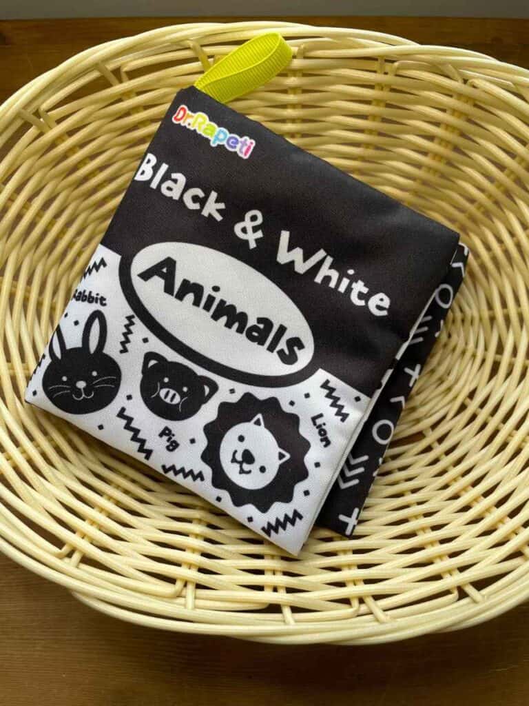 high contrast crinkly book for infants