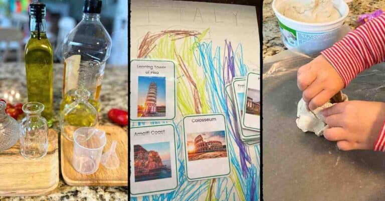 Italy discovery box activities collage