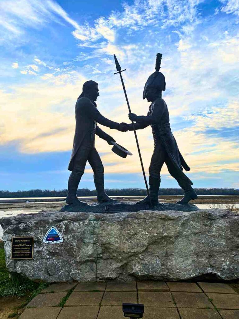 Lewis and Clark Statue at Falls of the Ohio