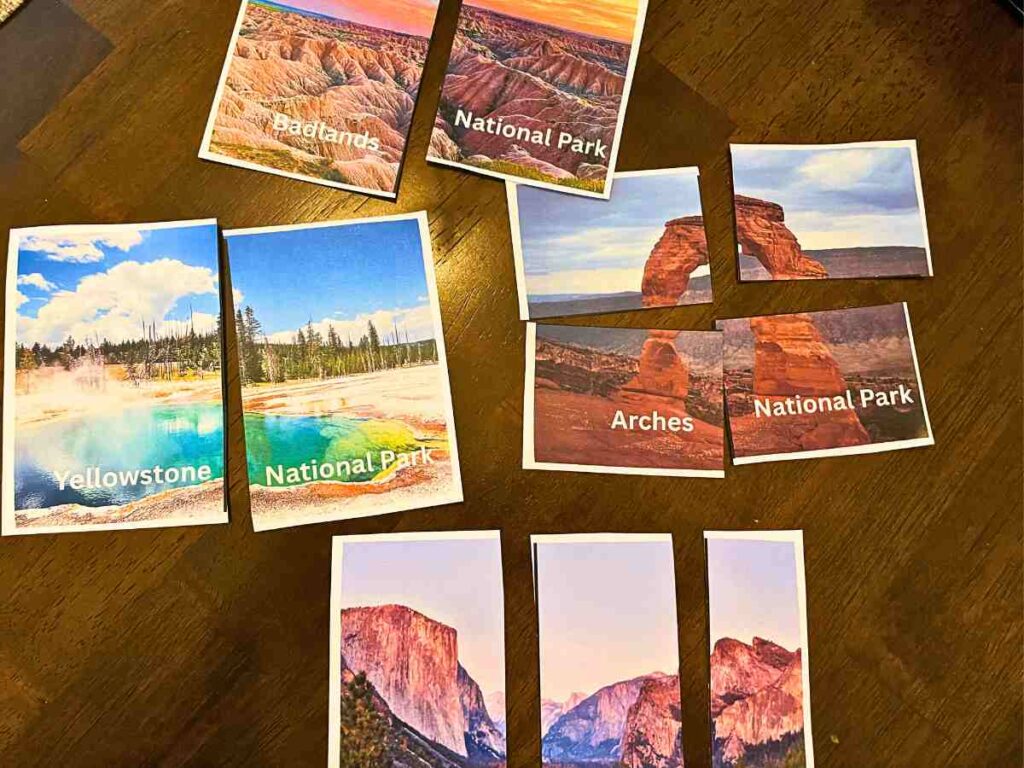 National Park picture toddler puzzles activity 