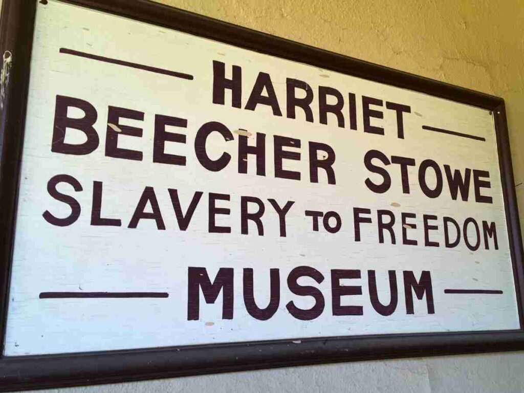 Signage at the Harriet Beecher Stowe Slavery to Freedom Museum in Maysville, KY