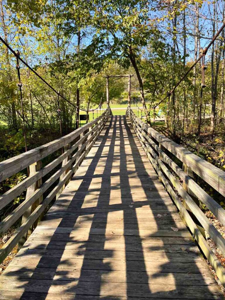 Swinging bridge at Big Bone Lick