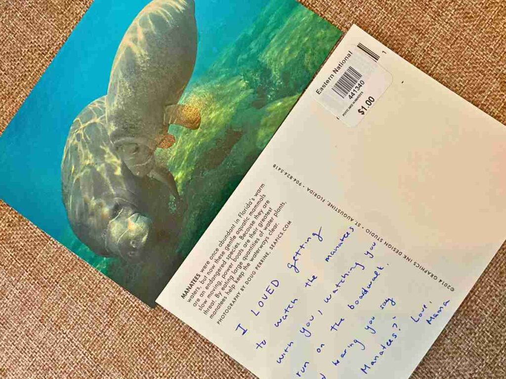 postcards to help my kids remember family trips