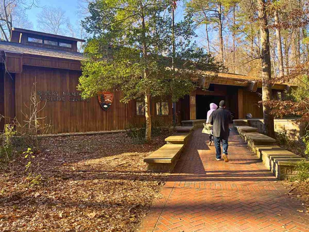 Entering the Harry Hampton Visitor Center at Congaree National Park
