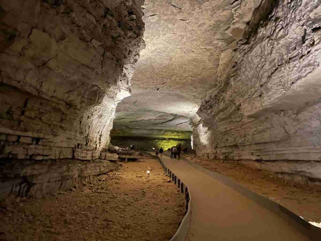 Inside of Mammoth Cave on the Discovery Tour