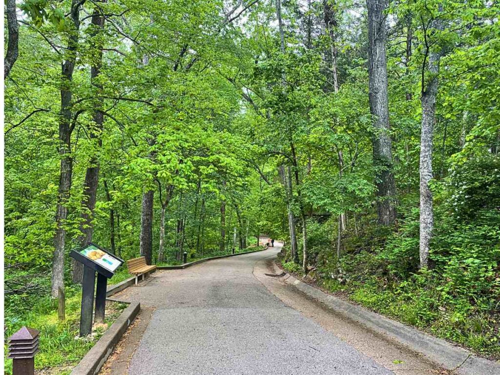 Path leading to the historic entrance of Mammoth Cave and many hiking trails