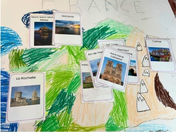 France's Geography Cards Montessori Activity for Preschoolers and Primary Aged Students